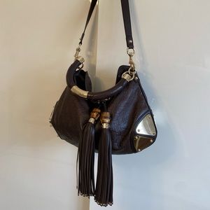 Authentic Gucci brown leather Indy handbag